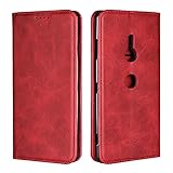 Copmob Cover Sony Xperia XZ3,Flip Portafoglio Custodia in Pelle,[3 Slot][Chiusura Magnetica][Supporto Stand],Custodia Cover a Libro Case per Sony Xperia XZ3 - Rosso