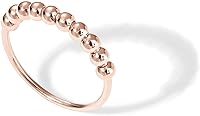 Vista 9 de PAVOI 14K Gold Plated Spinner Anxiety Rings for Women Men - Anxiety Bands with Beads - Moon Star, Beads Ring for Women
