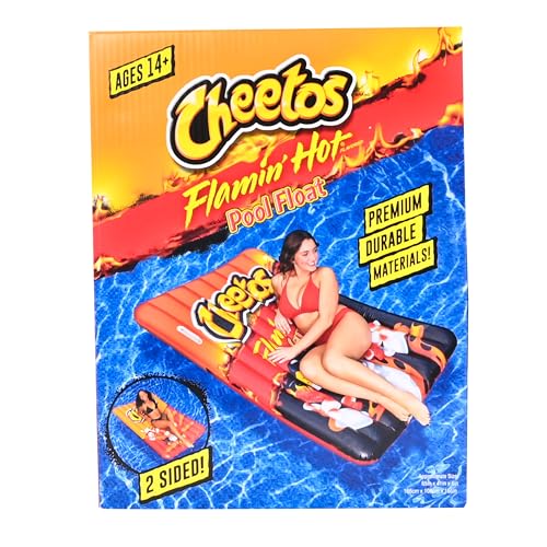 Cheetos® Reversible Pool Float Double Sided Flamin' Hot® and Crunchy Inflatable with Built-in Handles Extra Large 5.8 Foot Snack Shaped Floatie for Pool, Beach and Lake — view 6