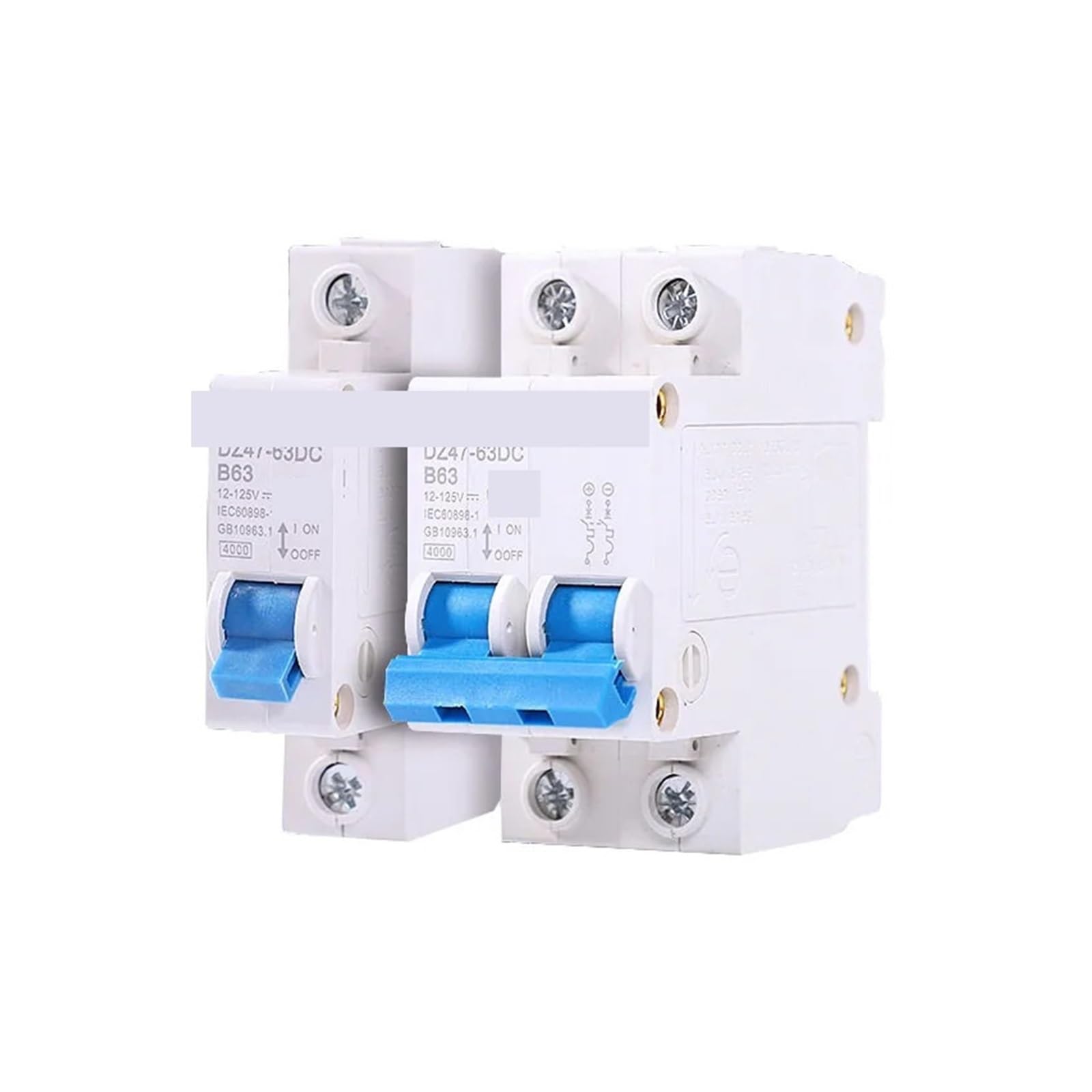 Disyuntor, 5 Uds 1P/2p Disyuntor 12v-125v Interruptor De Aire DC 3A-125A Protector Protección Batería Coche Eléctrico para sistemas solares fotovoltaicos(16A,1P)
