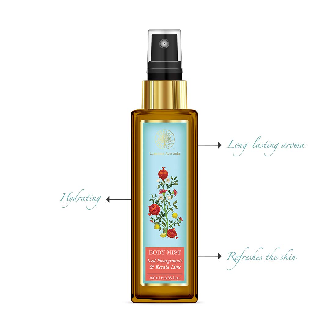 Forest Essentials Body Mist, Iced Pomegranate with Fresh Kerala Lime, 100ml