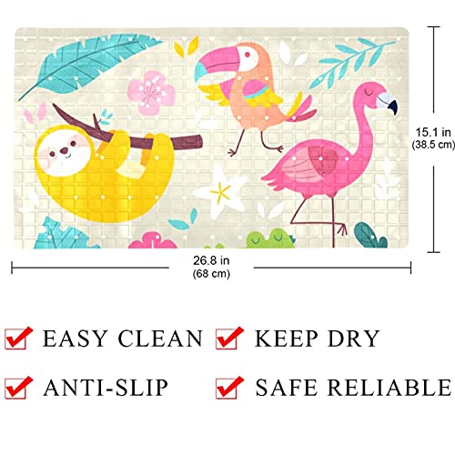 Tapis de bain antidérapant avec ventouses et trous de drainage pour la douche
