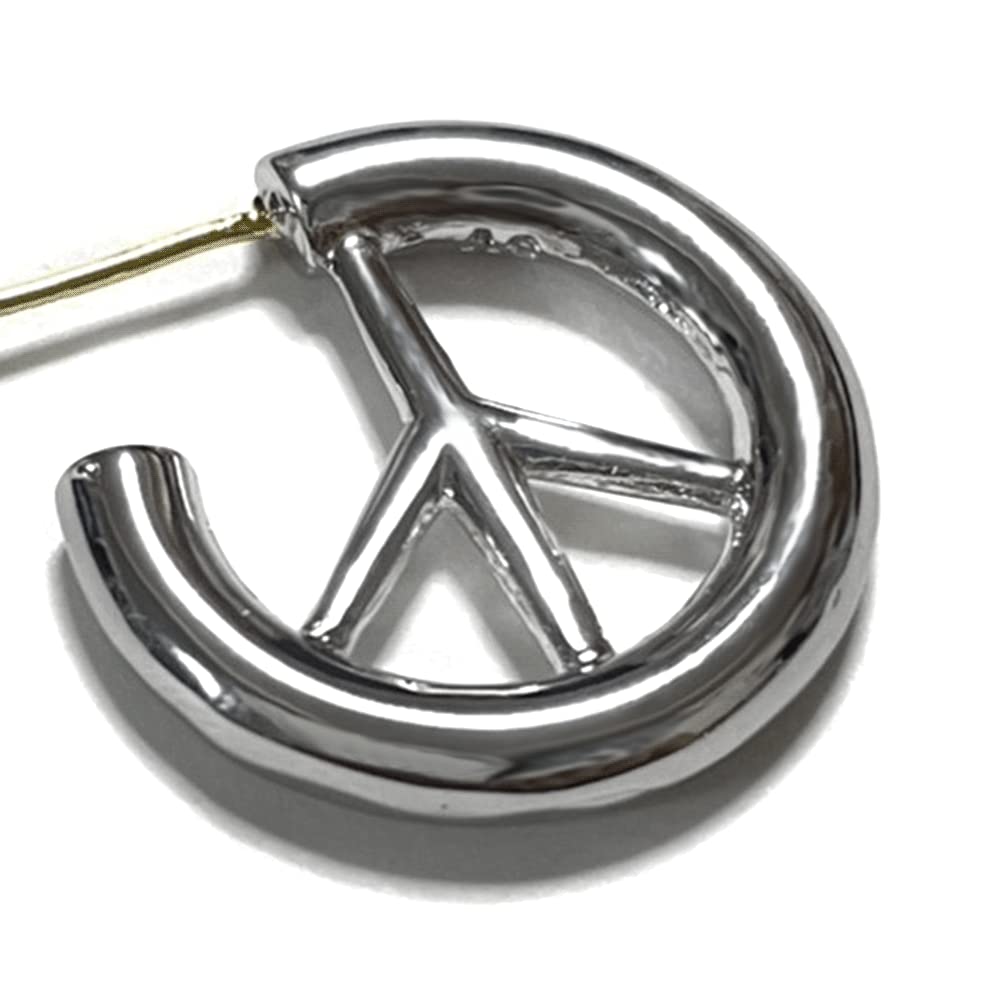 新品 PEACE モチーフ フープピアス 銀 シルバー 2個 両耳 Amazon | [ユグドラシル] PEACE モチーフ フープピアス 銀 金