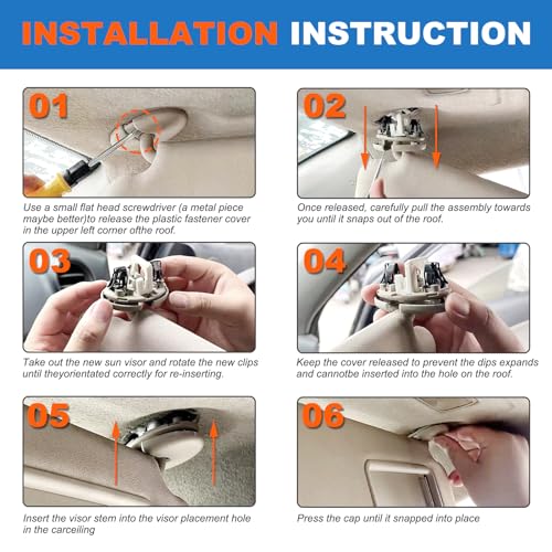 Car Sun Visor Fit for Toyota RAV4 2006 2007 2008 2009 2010 2011 2012 2013‎ Sun Visor with Vanity Mirror Cover Plate for Blocking Sunlight 74320-42501-B2 74310-42452-B2(Gray, Right Passenger Side) by CZShiYue - Image 5