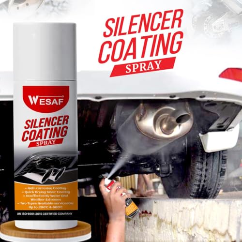 Image of Wesaf Silencer Coating Spray Silver For Bike and Car 150ml | Anti-Corrosion | Heat-Resistant Silencer Coating Spray, Prevent Rust and Leak, Diesel wash Resistance