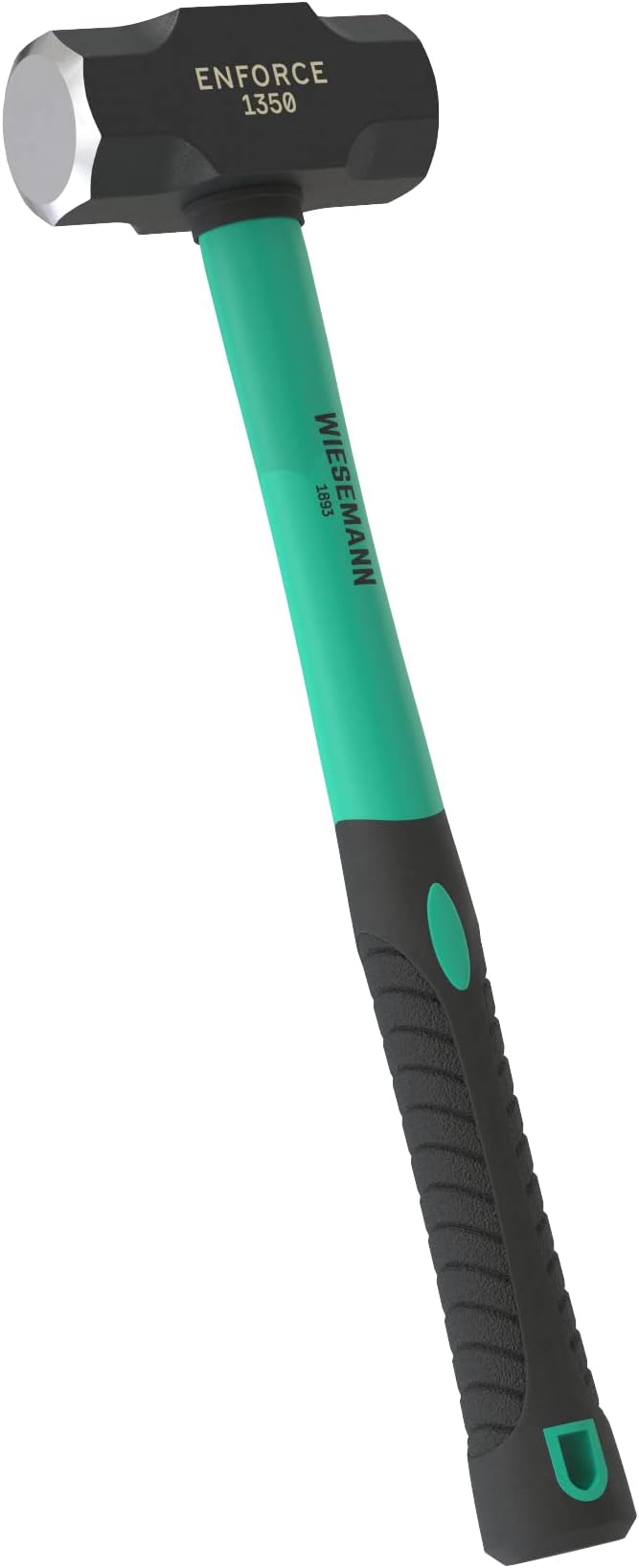 Extra Long Club Hammer 3lb with 2K fibreglass Handle from WIESEMANN 1893 | Enforce Series | Forged and Induction Hardened Hammer Head | 80478