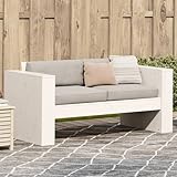 Photo Gallery homgoday divano da giardino a 2 posti, bianco, 134 x 60 x 62 cm, in legno massello di pino, set di mobili da giardino, patio, cortile, terrazza, balcone, divano, seduta, mobili da veranda, divano da Photo Gallery homgoday divano da giardino a 2 posti, bianco, 134 x 60 x 62 cm, in legno massello di pino, set di mobili da giardino, patio, cortile, terrazza, balcone, divano, seduta, mobili da veranda, divano da