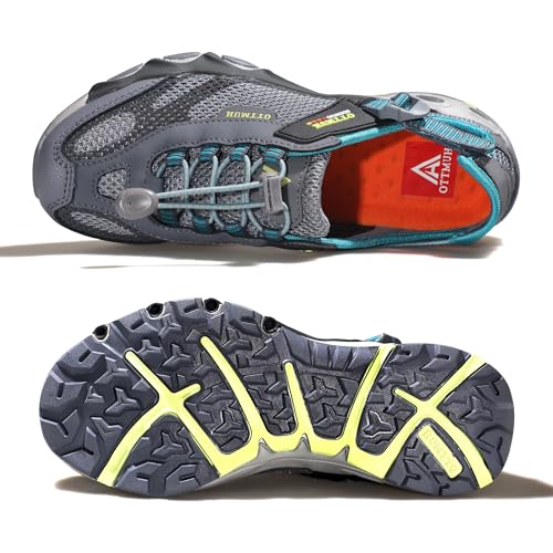 Image of HUMTTO Men's Amphibious Water Shoes - Hiking Sandals for Men Outdoor Water Sandal Closed Toe Non-Slip River Shoes Summer Quick Drying Aqua Shoe