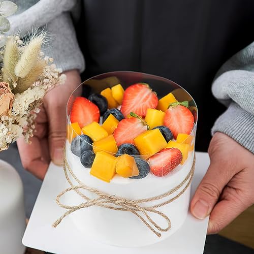 STOBAZA Mousse Cake Collar Clear Cake Strips Transparent Acetate Cake Collar Roll Sheet Cake Surrounding Edge for Chocolate Mousse Baking Decorating 210M