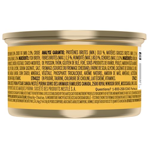 Fancy Feast Delights with Cheddar Wet Cat Food, Grilled Tuna & Cheddar Cheese Feast - 85 g Can (24 Pack) - Image 3