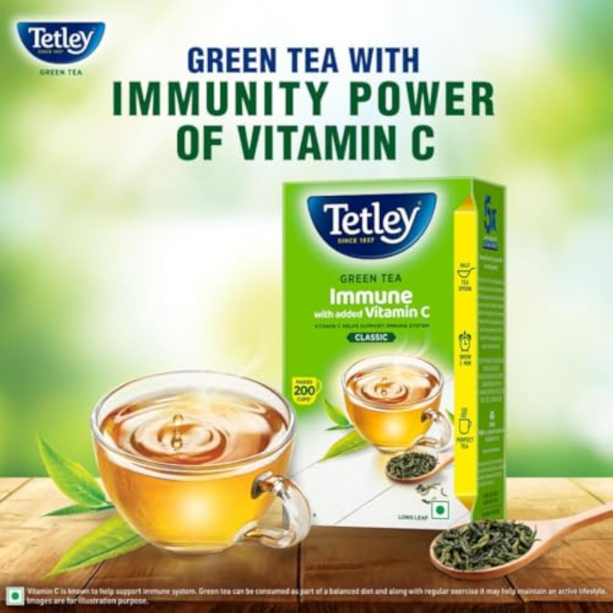 Tetley Green Tea Immune with Vitamin C, 250g