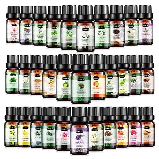 Essential Oils Set, Aromatherapy Essential Oil Kit for Diffuser, Humidifier, Massage, Skin Care (32 x 5ml) - Eucalyptus, Lavender, Tea Tree, Peppermint, Lemongrass, Frankincense, Cinnamon, Sandalwood
