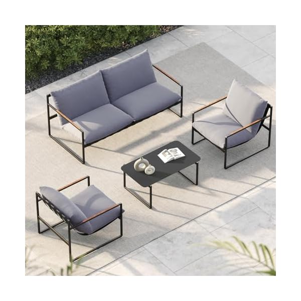 Grand patio Garten Lounge-Set 4-teilig Grau