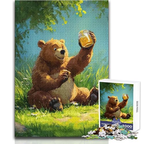Rompecabezas de 1000 piezas para combatir el aburrimiento con un reto de oso y miel difícil