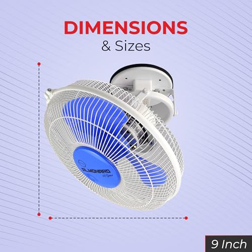 Image of Almonard 225mm High Speed Cabin Fan, High Velocity Blades, Single Speed Setting, Cabin Fan for Office, Retail Kiosks, Available in Blue