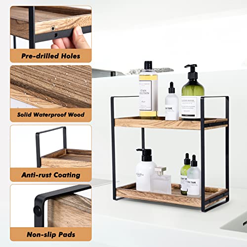 Giftacity BOC220629 2-Tier Countertop Organizer For Bathroom Counter Wood Bathroom Counter Organizers Shelf Cosmetic Storage thumb #3