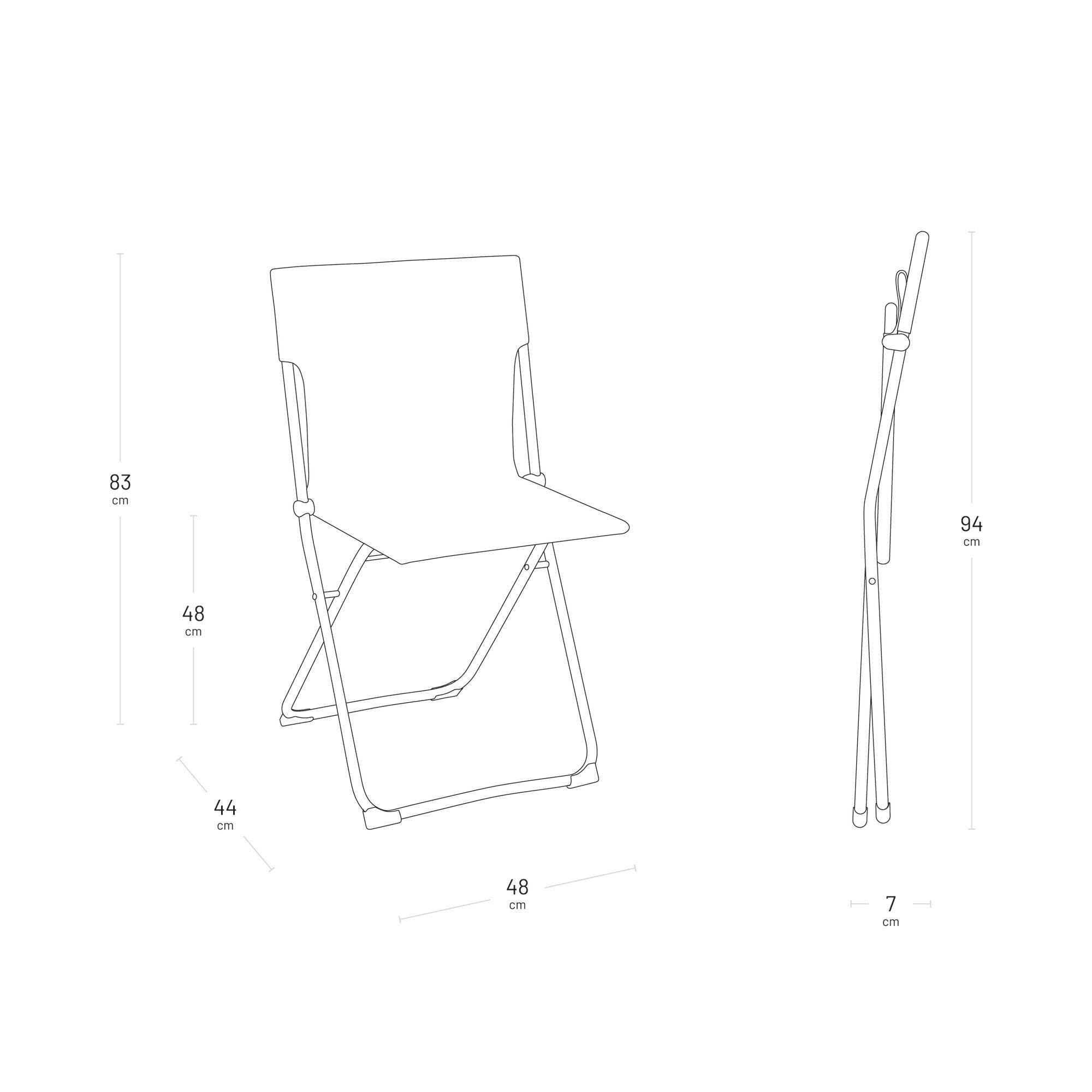 Lafuma - Chaise Pliante Ultra-compacte | Fabriqué en FRANCE - Garantie 5 ans - Orange - Chaise assortie aux tables BALCONY pour un ensemble harmonieux