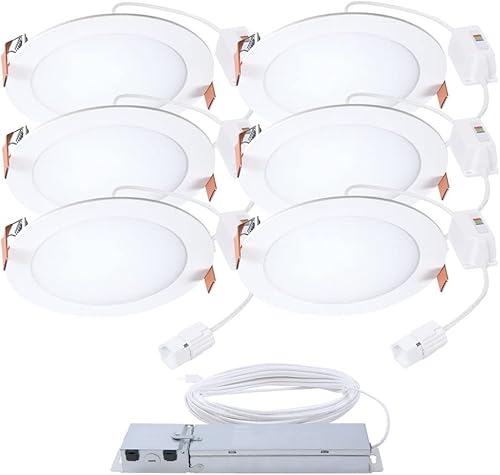 HALO HLBQL6099FSE010-6PK - Focos LED sin lata, fuente de alimentación remota, paquete de 6, seleccionable 2700K, 3000K, 3500K, 4000K, 5000K CCT HLB