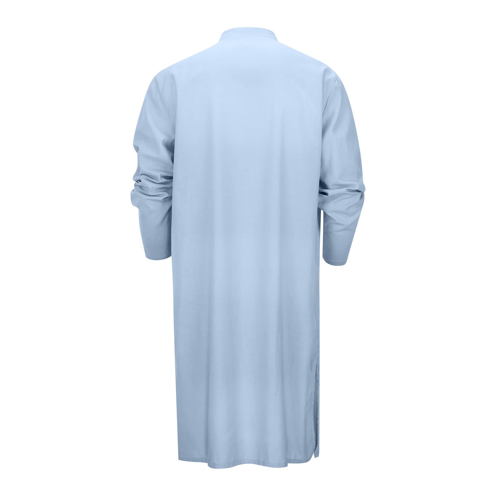 UHouse Kaftan Herren Leinen Kurz Muslimische Gebetskleidung für Männer Abaya Ramadan Kleidung Arabische Robe Islam Thobe Nachthemd Langarm Islamische Jalabiya Gebetsgewand Muslim Qamis