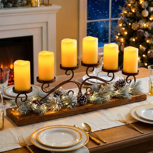 Image of Homemory 3 inch x 6 inch Waterproof Flameless Candles, Outdoor Indoor Battery Operated LED Pillar Candles with Remote Control and Timer, Plastic, Long Lasting, Set of 6