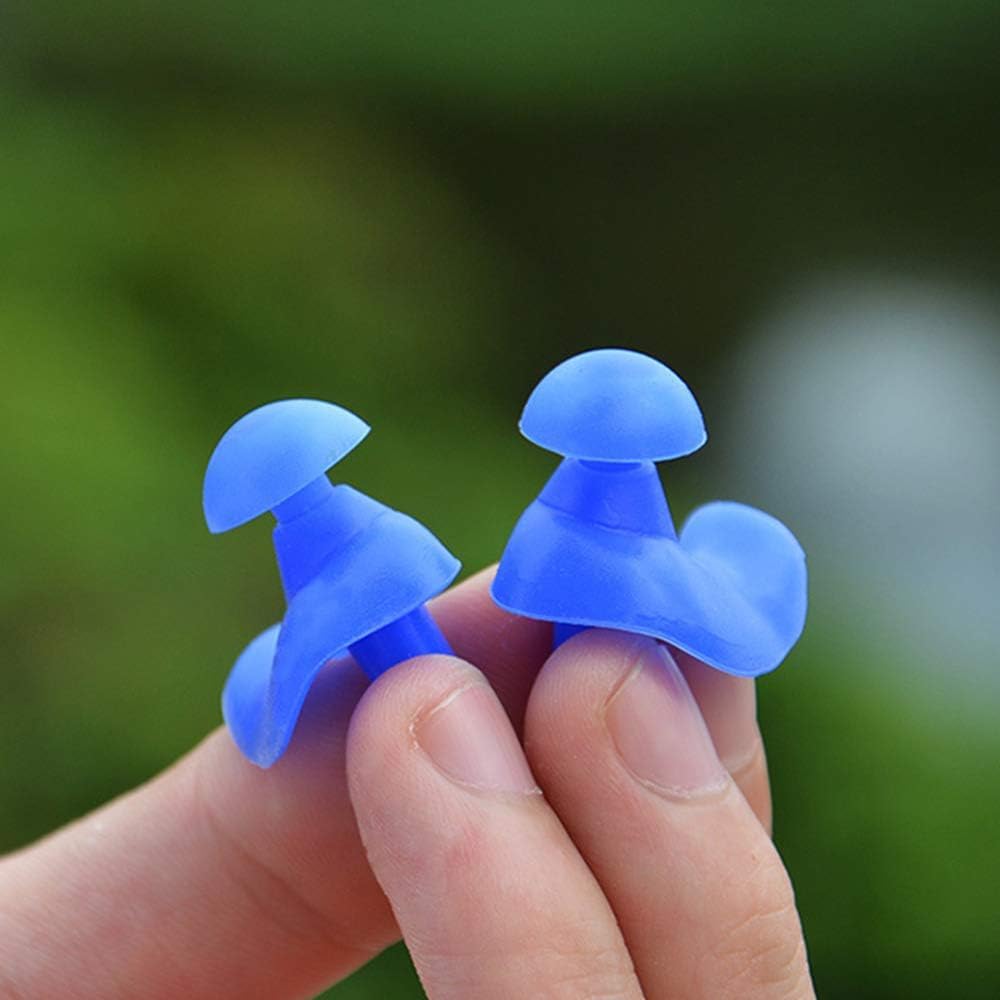 DAZZLIQ Pack of 2 Blue Ear Plugs For Swimming Ear Plug For Bathing Swimming Ear Plugs For Men Ear Protection From Water Waterproof Swimming Earplugs Professional Silicone Anti-Noise Cancellation 2