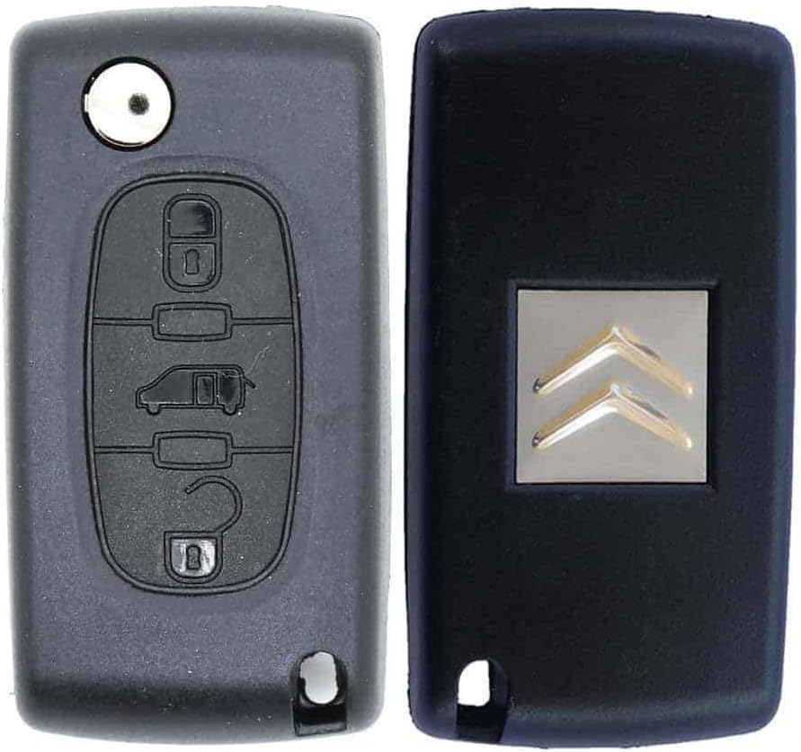 Replacement 3 Button Remote Car Key Fob Case CE0536 with VAN Symbol and VA2 Flip Blade Suitable for Citroen Cars and Vans Keys and Fobs