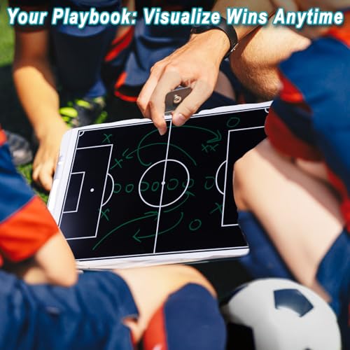 Image of Magnetic Electronic Soccer Coaching Board, 16 inch LCD Soccer Coaching Board,LCD Soccer Strategy Board with Stylus Pen,Soccer Board Tactic Board, Training Equipment,White