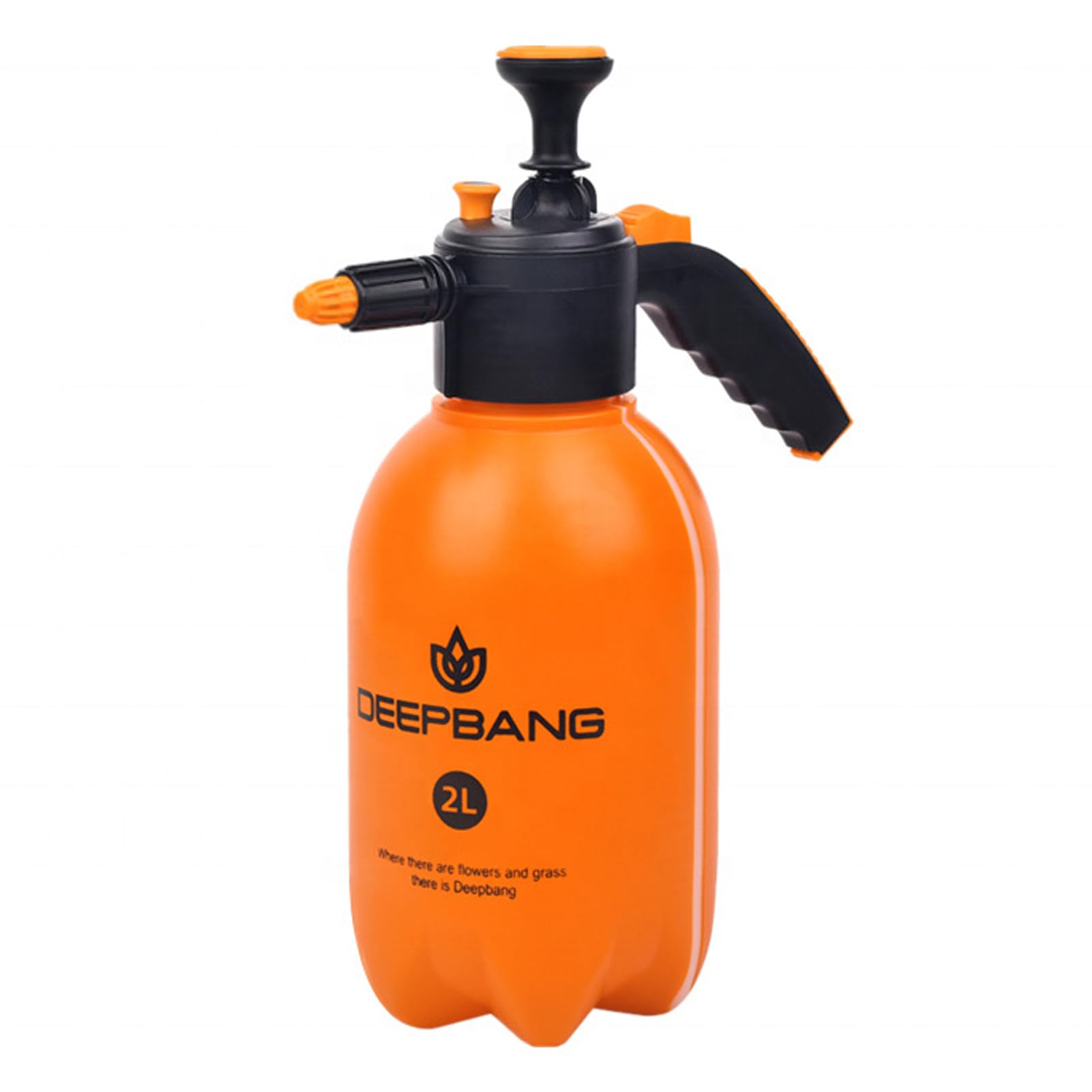 Garden Pump Sprayer,Ergonomic Handle with Safety Value&Adjustable Nozzle, for Watering,Spraying Weeds,Home Cleaning and Car Washing (2L Orange) (Sprayer)