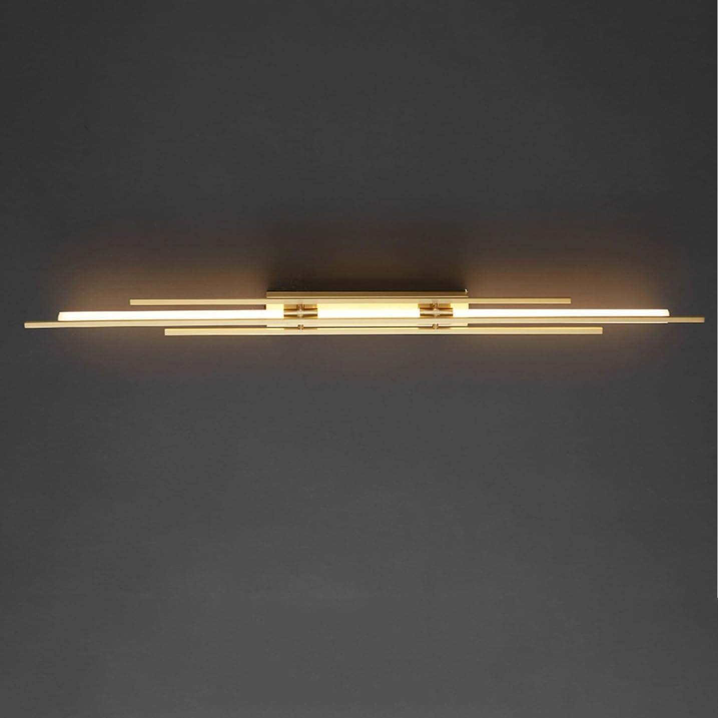 Wandleuchten Mid-Century Modern LED-Deckenleuchte, halbbündige Deckenmontage, Flurleuchten, Streifen, linear, deckennah, Lampe for Badezimmer, Küche, Eingangsbereich, Veranda, Bauernhaus(Gold,Length 4