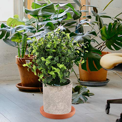 YARNOW Ceramic Plant Pot Tray 5 Inch Terracotta Pot Plant Saucer - Image 2