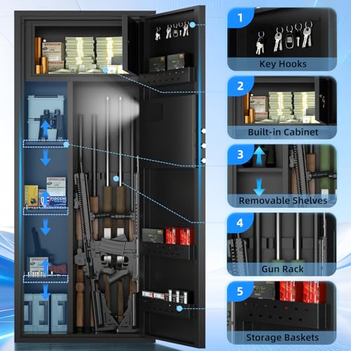 Image of 12-15 Large Gun Safe for Rifles and Pistols, Quick Access Rifle Safe