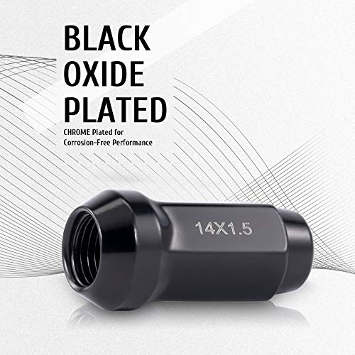 Omt M14X1.5 Lug Nuts With Cone Seat, 3/4" 19Mm Hex 1.9X0.87 In. Blackened Wheel Lug Nuts Compatible With Chevrolet Silverado Suburban 1500 Ford Expedition F-150 Ram 1500 & More, Set Of 24 #TOP4