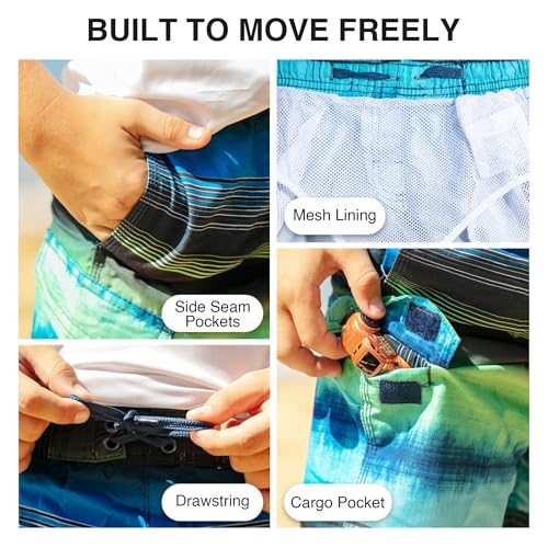 Image of Kanu Surf Boys' Terrapin Turtle Quick Dry Beach Board Shorts Swim Trunk