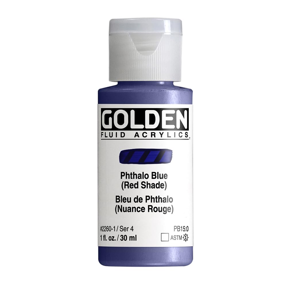 Pro-Art Golden Fluid Acrylic Paint 1 oz-Phthalo Blue-Red Shade