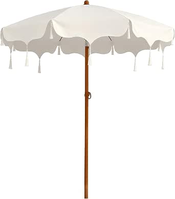 6.5FT Boho Fringe Patio Umbrella