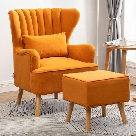 Image of Armchair Single Sofa Chair for Small Apartments, Living Room or Bedroom Chair (Oranges)