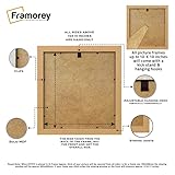 FRAMOREY Square Oxford Flat Wooden Effect Picture Frame, 22x22" Size Oak Photo Frame With 18x18" Size White Mount, Photo Print Frame, Best Photo Frames For Birthday Gift - Image 3