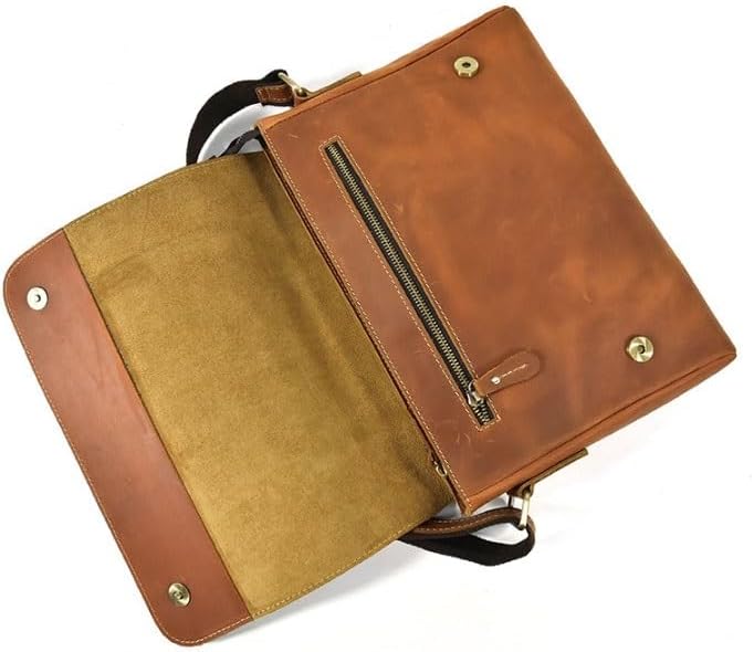 Men's Genuine Leather Crossbody Bag Flip Top Shoulder Single Can Hold