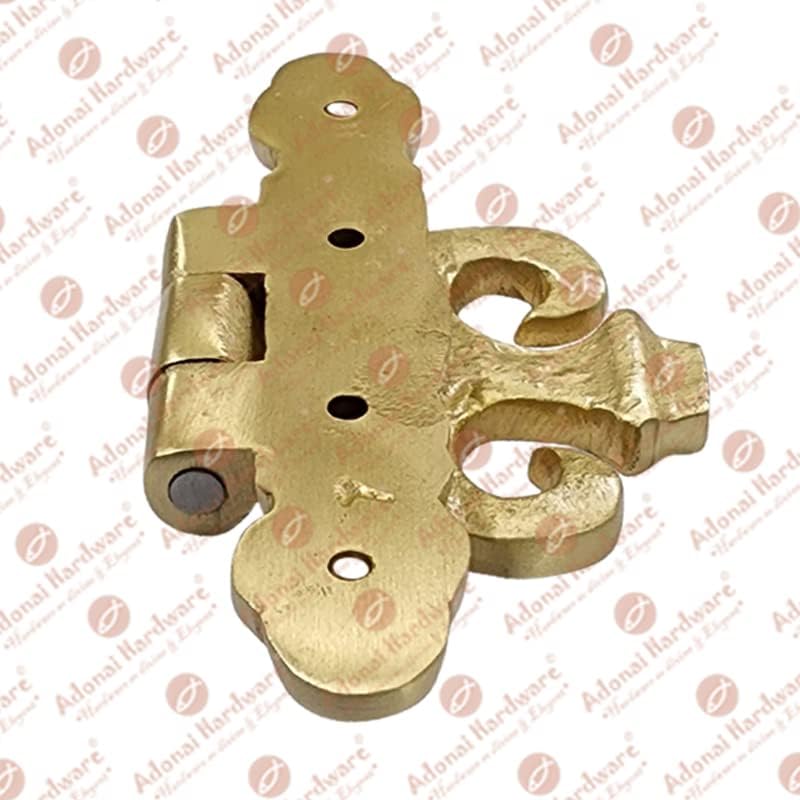 Miniatura 5 de Adonai Hardware Addon Brass - Bisagras en T de gabinete vintage resistentes (paquete de 2 unidades, latón satinado) para puertas de granero,