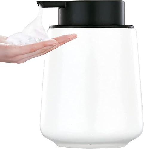 Miniatura 100 de Dispensador de jabón de manos de espuma de 12 onzas, dispensador de jabón espumoso negro para baño con bomba fácil de presionar, dispensador de