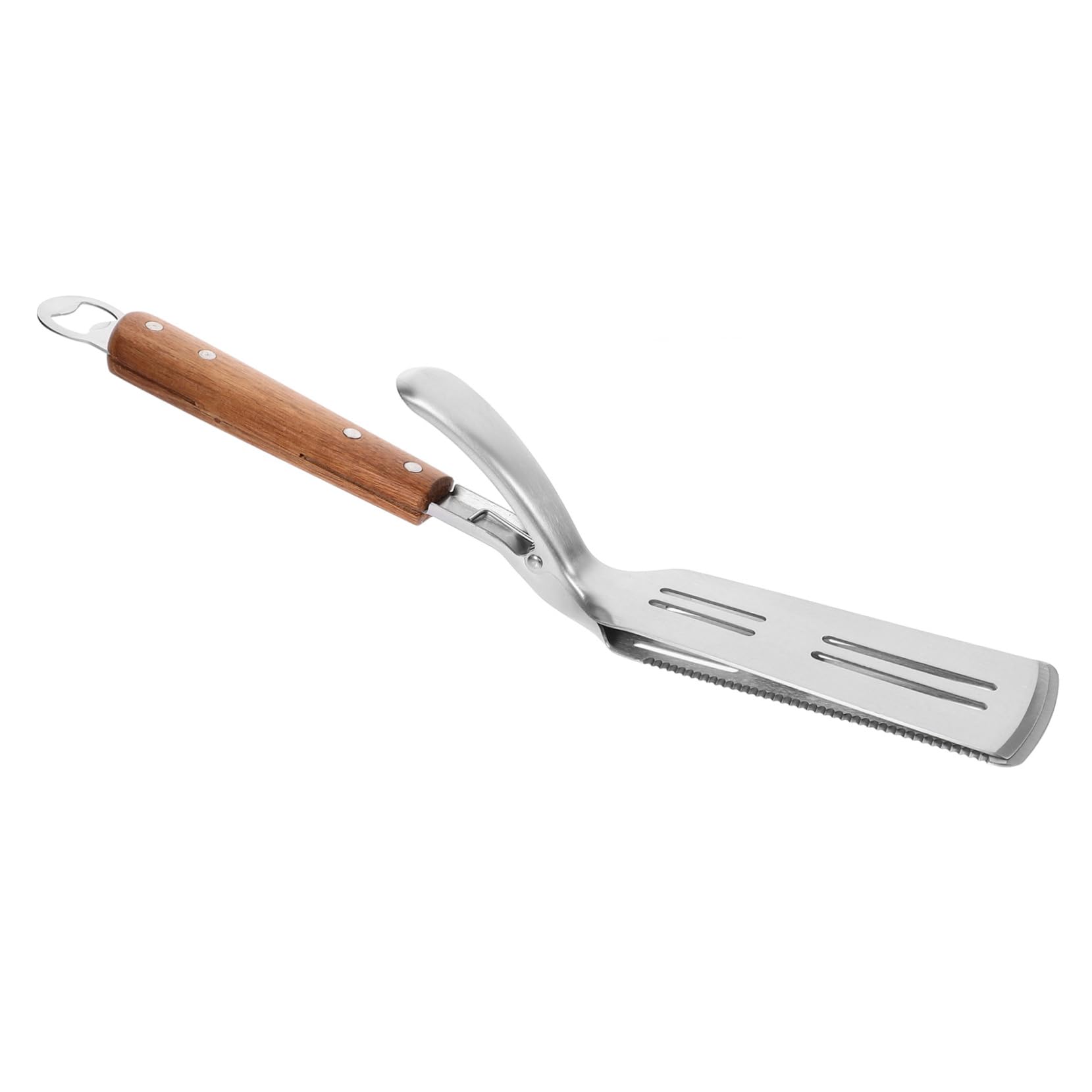 Alipis 4pièces Pince à Nourriture Acier Inoxydable Avec Manche Bois Ustensile De Cuisine Pour Barbecue Cuisson Service De Buffet Et Friture Pince Alimentaire Et Pratique