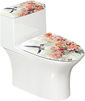 Vista 28 de Juego de decoración de baño de 2 piezas con diseño de muñeco de nieve de Navidad, cubierta de tanque para asiento de inodoro