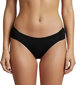 Biquíni Calcinha Praia Feminina Adulto Drapeada Borboleta Lateral Larga Forrada Blogueira Verão