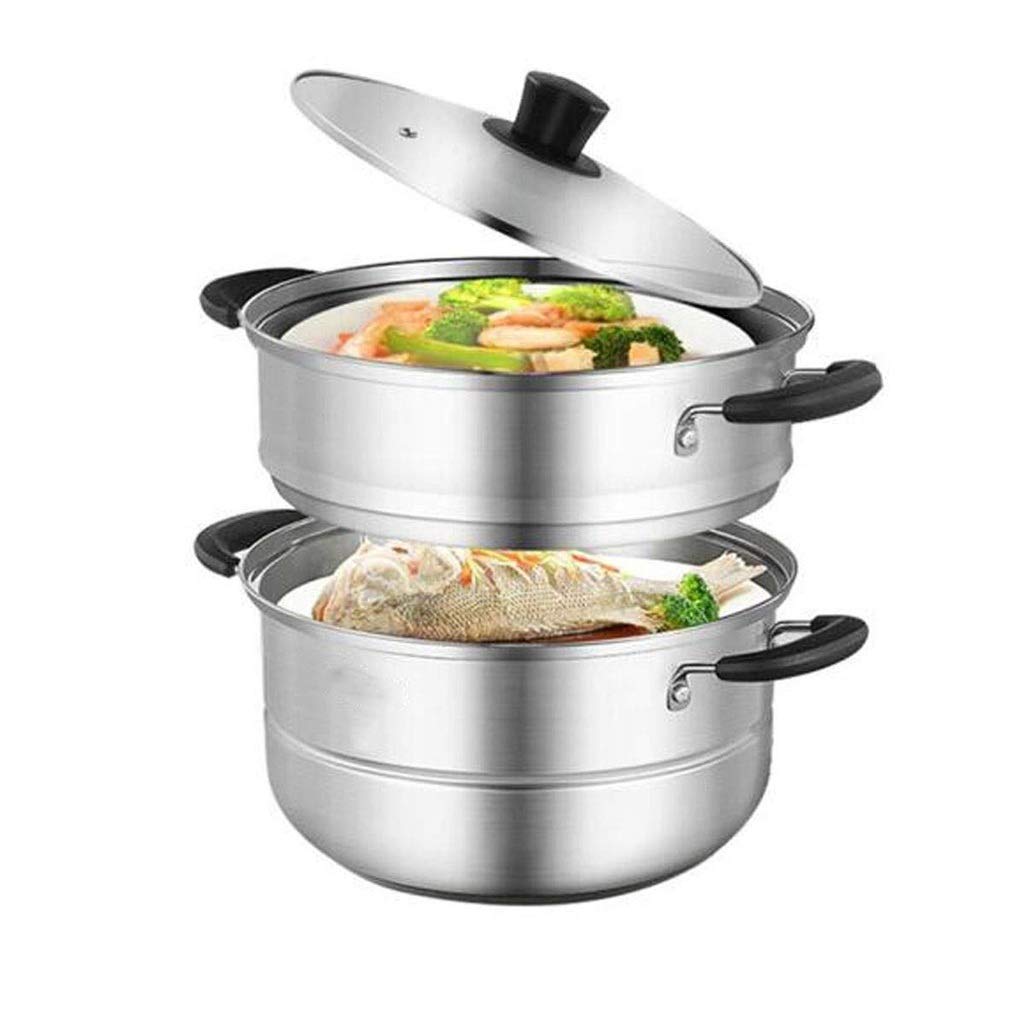 Cuiseur Vapeur en Acier Inoxydable, cuiseur à Riz, cuiseur à gaz Universel pour soupes (Cuisson à la Vapeur Possible)