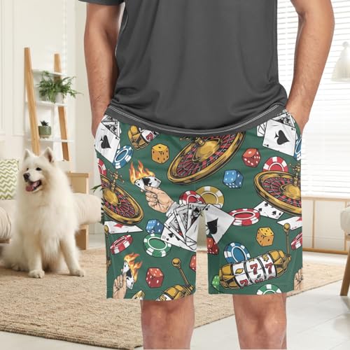 visesunny Pajama Shorts for Men Summer Casino Colorful Dice Soft Comfy Sleep Pants Breathable Lounge Wear with Pockets2