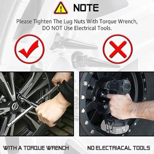 Image of M12x1.5 Lug Nut 20 PCS, Wheel Lock Bulge Acorn Open End Lug Nut Set Compatible with Toyota, Honda, Ford, Chevrolet, Mitsubishi, Mazda, KIA, Hyundai, Buick, 1 Socket Included, Black