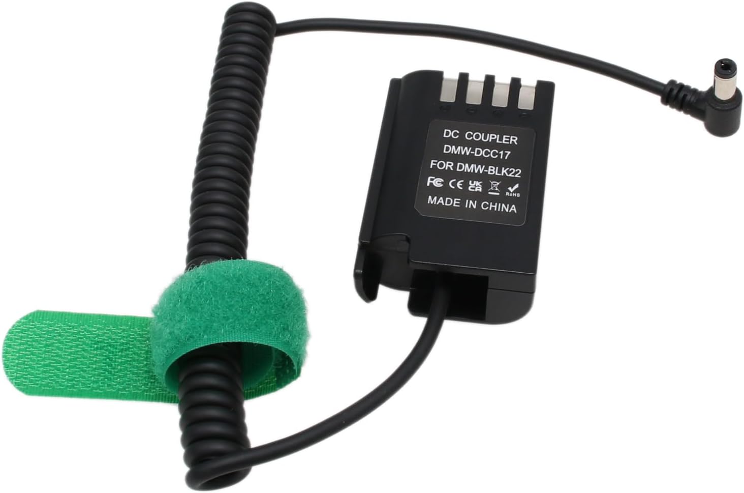 DC Barrel Dummy Battery DMC-DCC17 Power for Panasonic Lumix GH6, G9, G9 II, S5, S5 II, S5 IIX, GH5m2, GH5S DSLR Camera DMW-BLK22