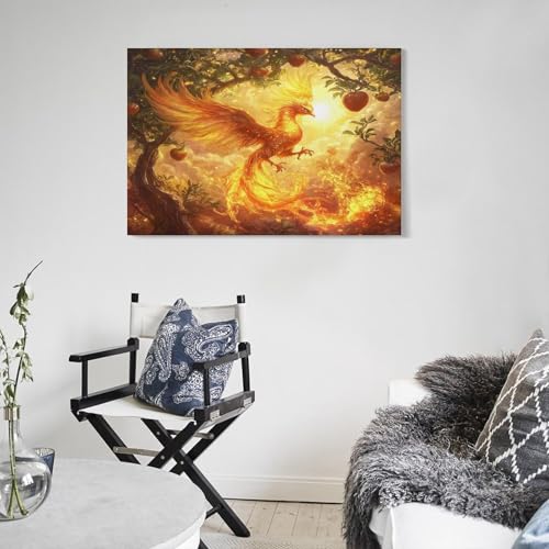 Phoenix murale décoration salon moderne tableau sur toile 30x45cm - 5