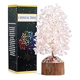 AWARDSEN Rosenquarz Lebensbaum, Kristallbaum Kristalle, Edelsteinkristall Deko, Geldbaum Schreibtisch Deko, Tree of Life Spirituell Esoterik Feng Shui Deko, Spirituelle Geschenke für Frauen