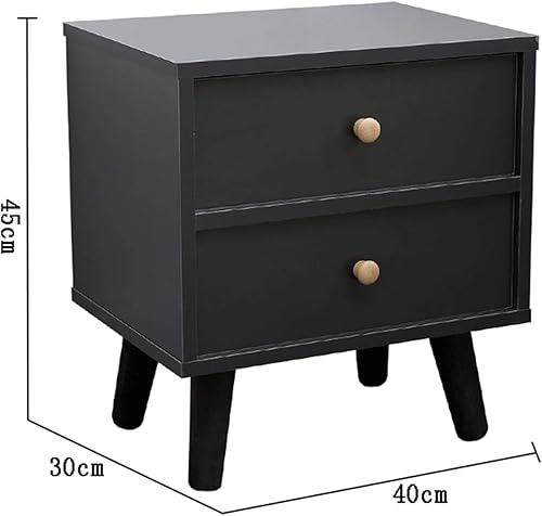 Miniatura 6 de Mesita de noche rústica, simple y moderna, mesa auxiliararmario de almacenamiento con 2 cajones para sala de estar, dormitorio, estilo a juego para